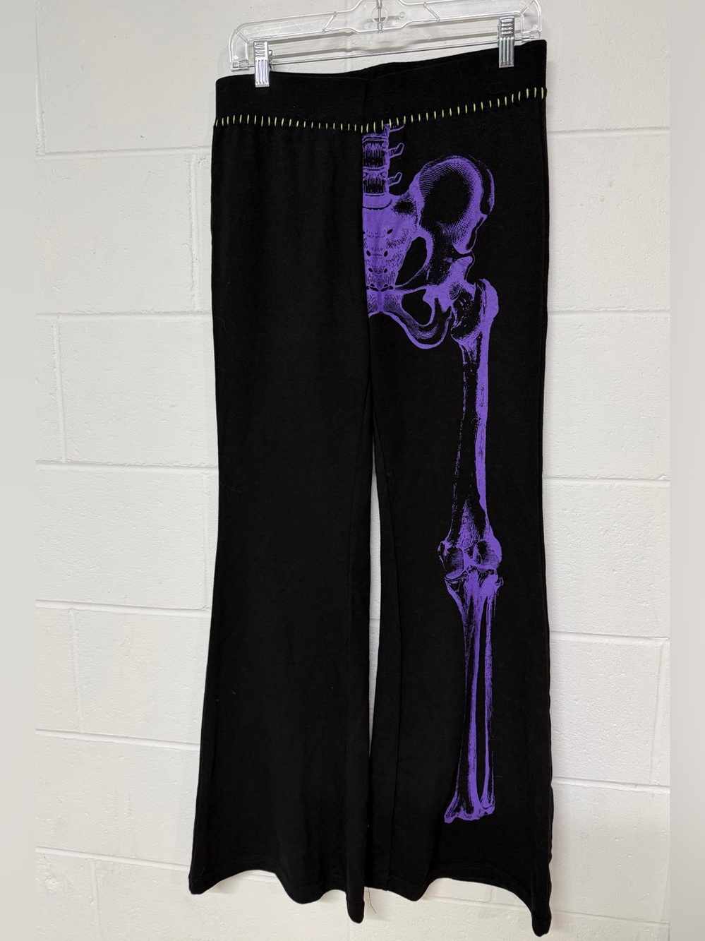Hot Topic Black Sweatpants with Purple Skeleton Leg Print NWT size M